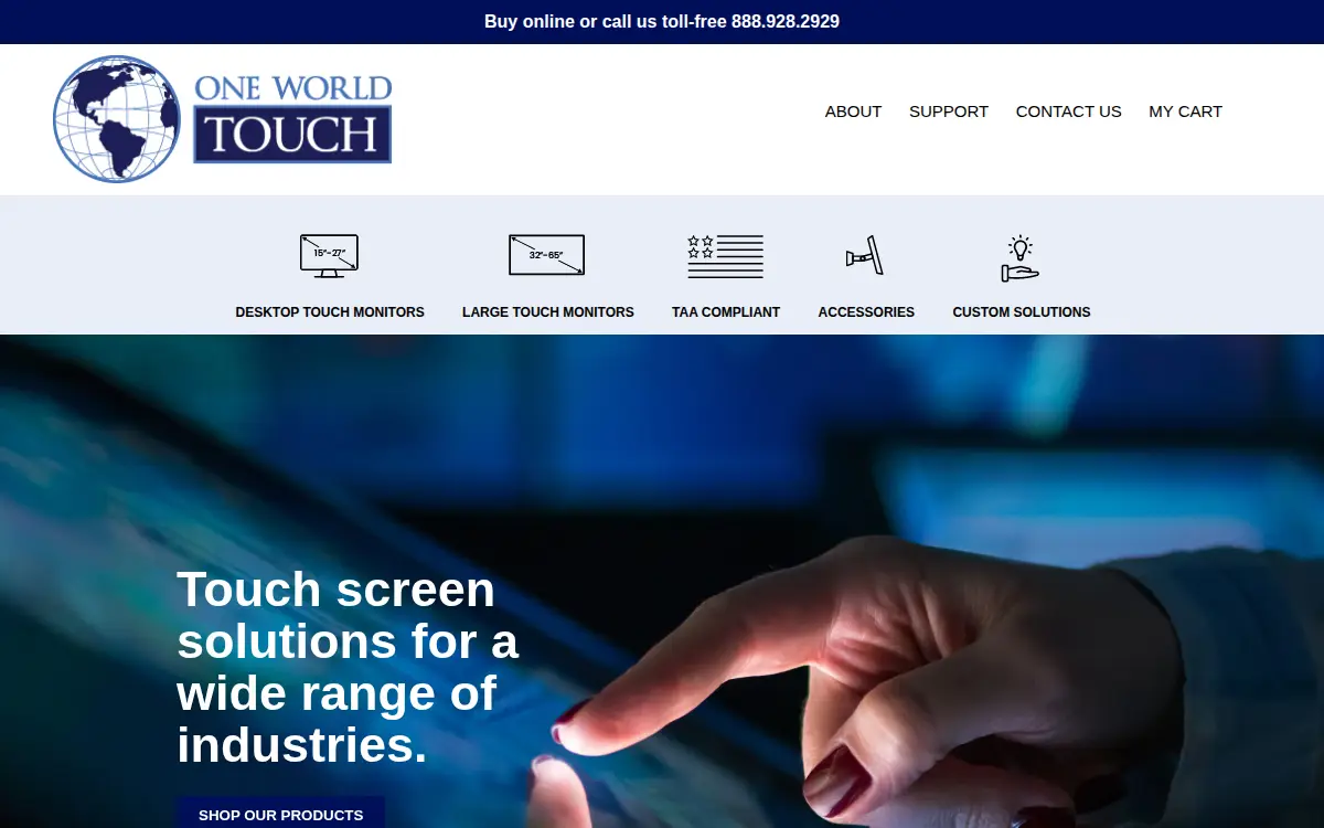 Homepage of One World Touch LLC