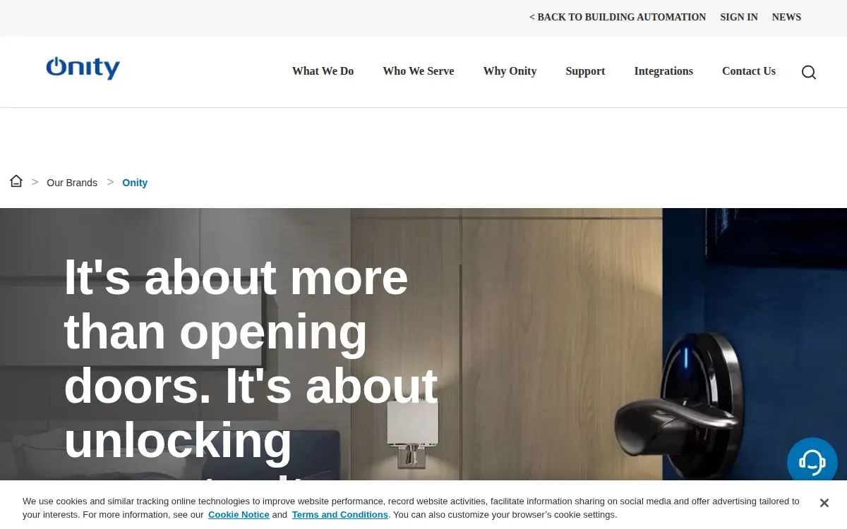 Homepage of Onity INC.