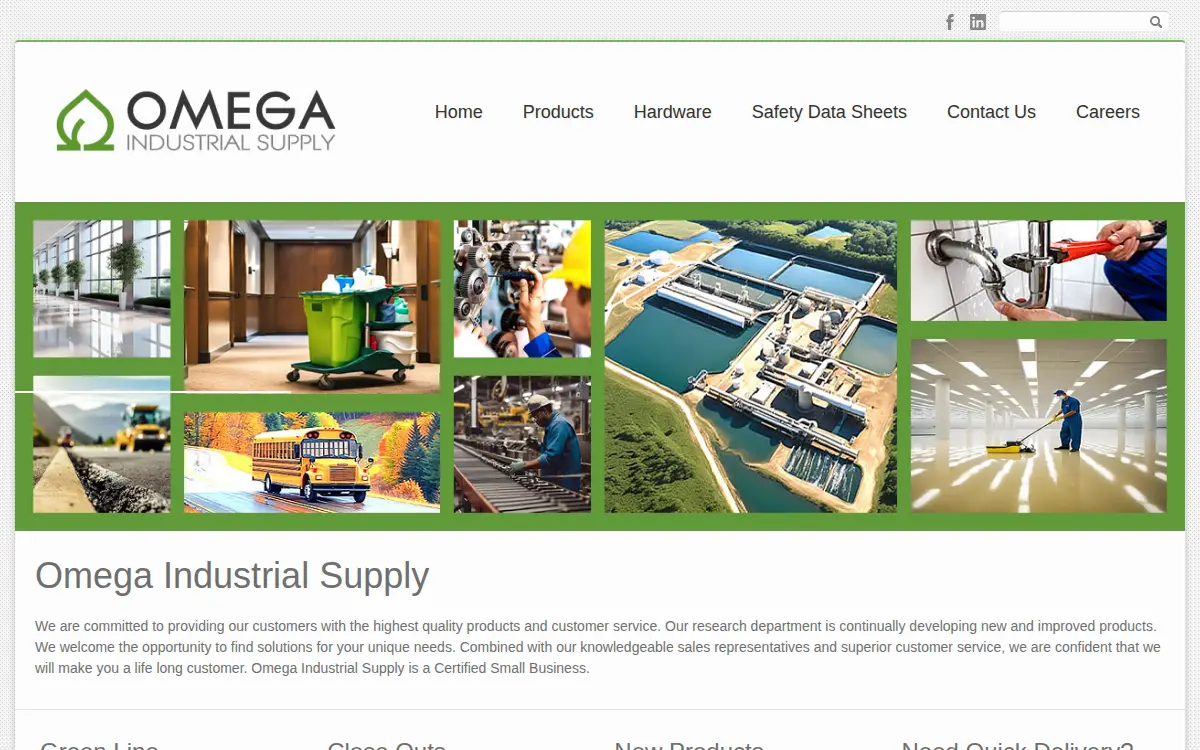 Homepage of Omega Industrial Supply, INC.