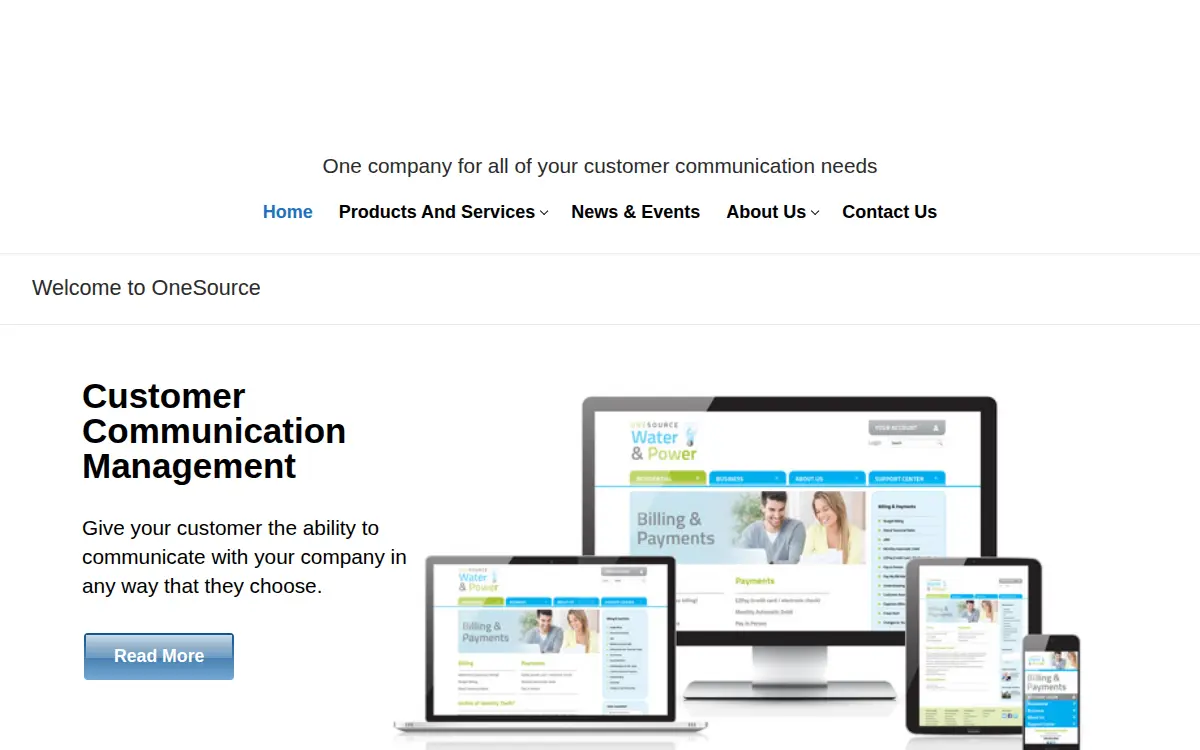 Homepage of One2one Communications, LLC