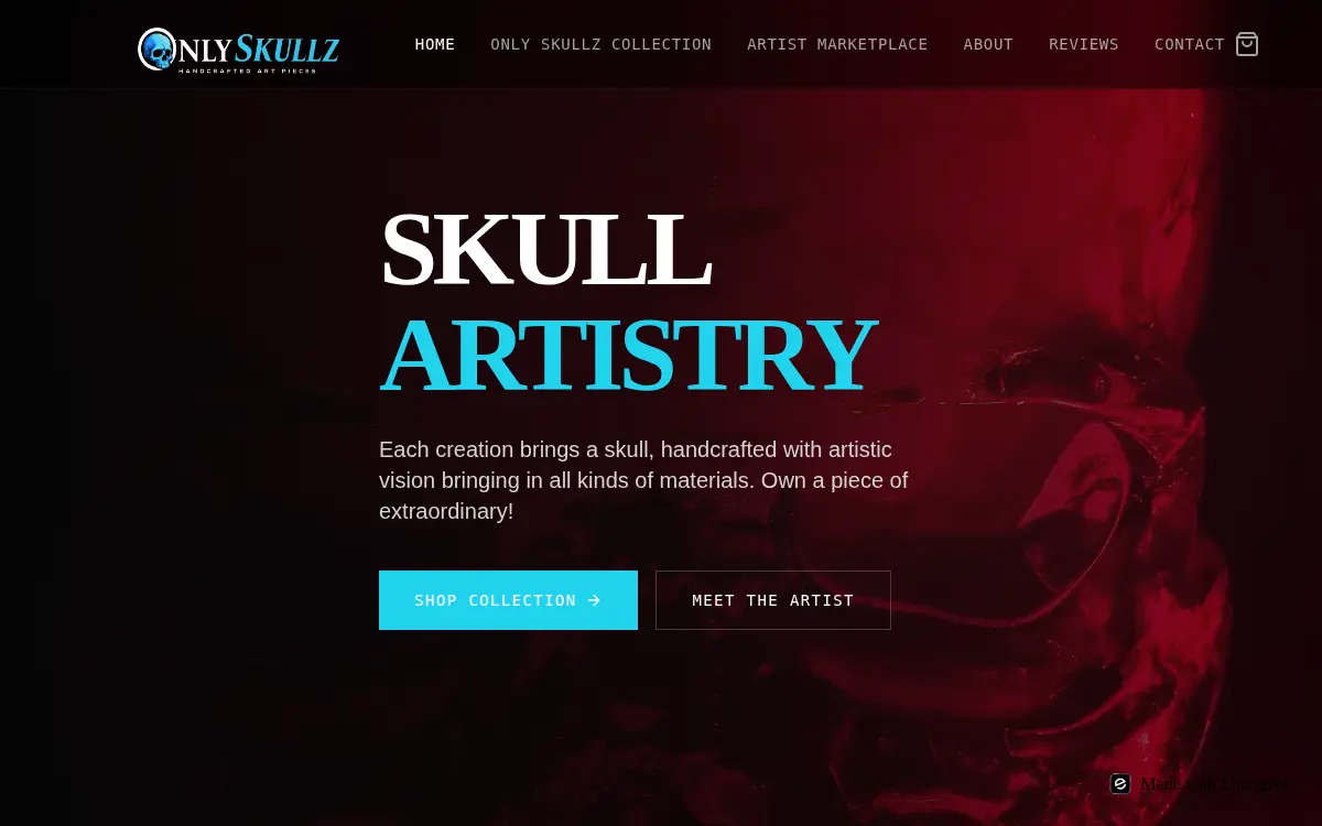 Homepage of Only Skullz LLC