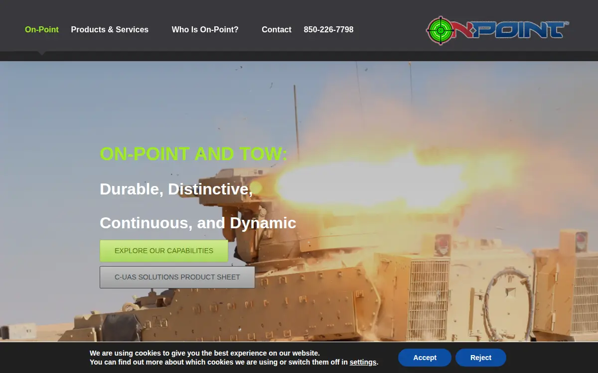 Homepage of On-point Defense Technologies LLC