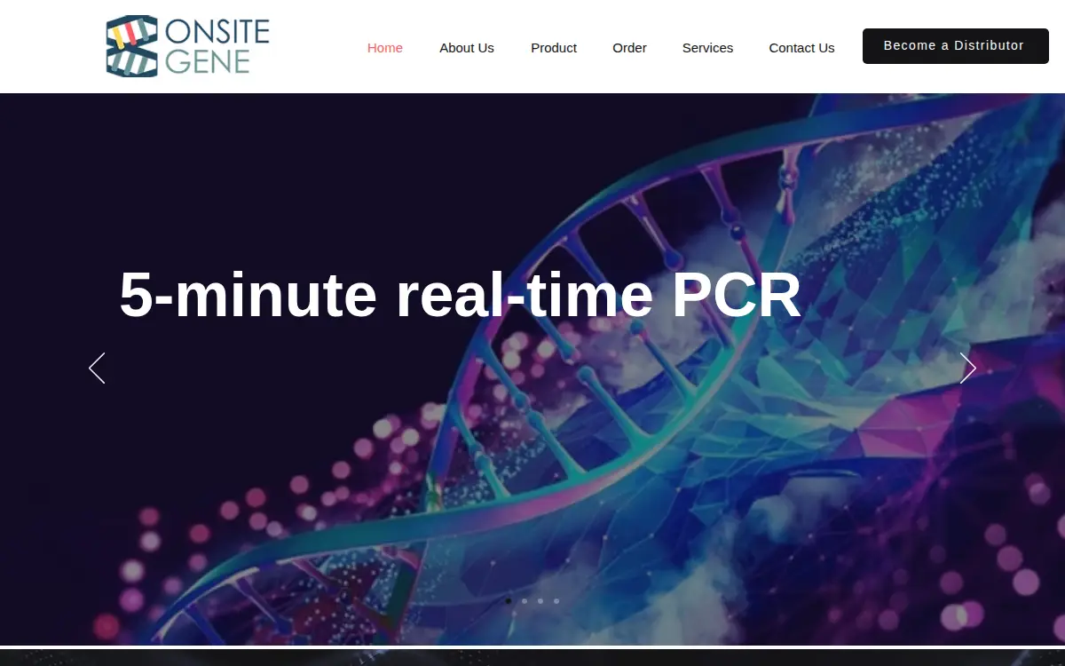Homepage of Onsitegene, INC.