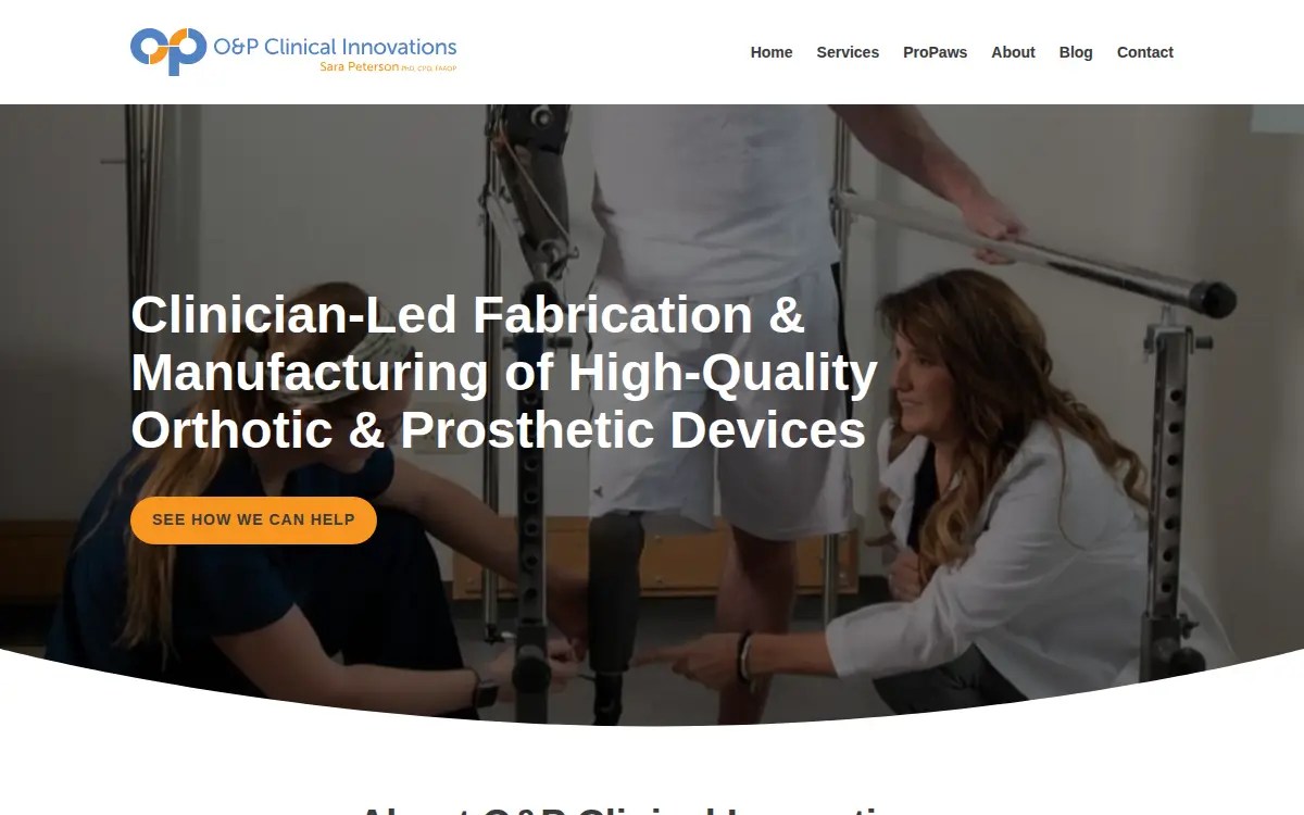 Homepage of O & P Clinical Innovations LLC
