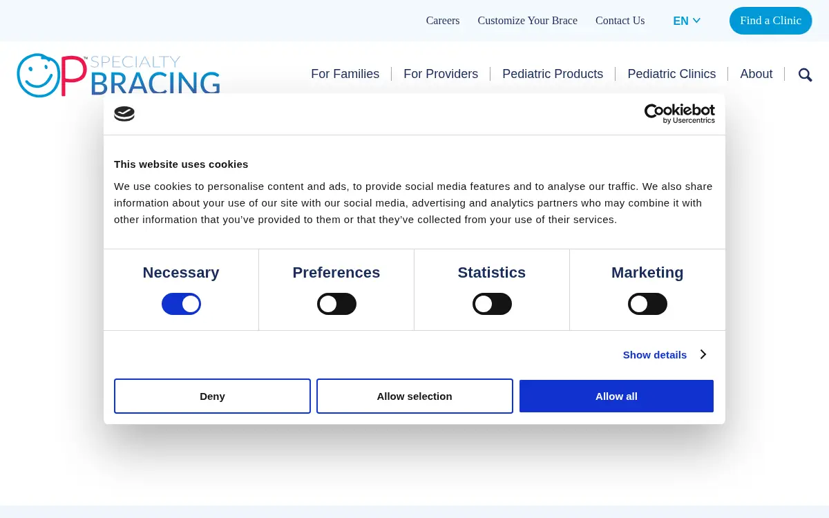 Homepage of Boston Brace International, INC.