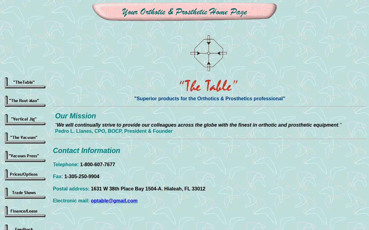 Homepage of Orthotic and Prosthetic Equipment CORP