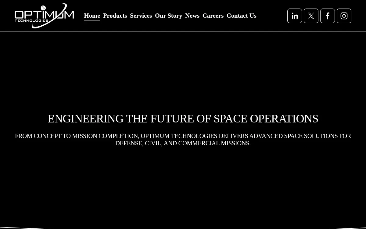 Homepage of Optimum Technologies LLC