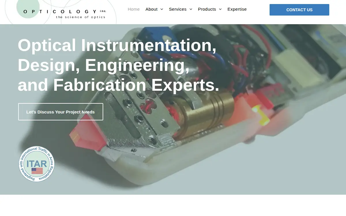Homepage of Opticology, INC.