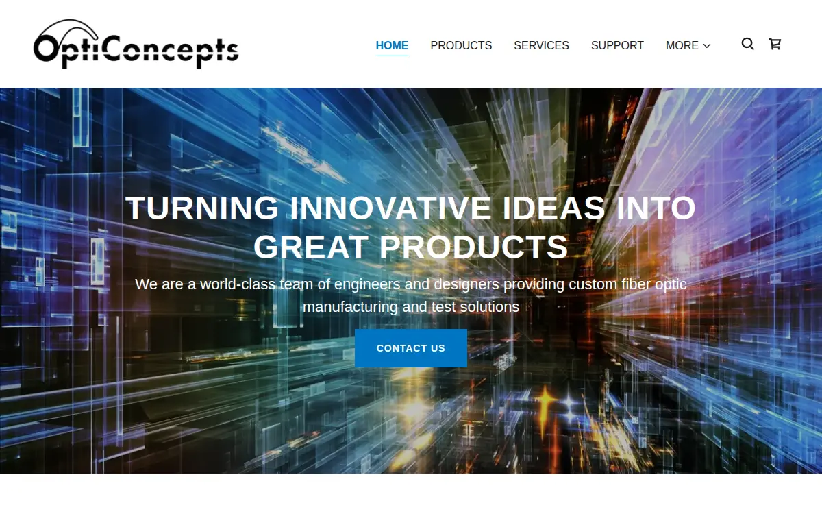 Homepage of Opticoncepts INC.