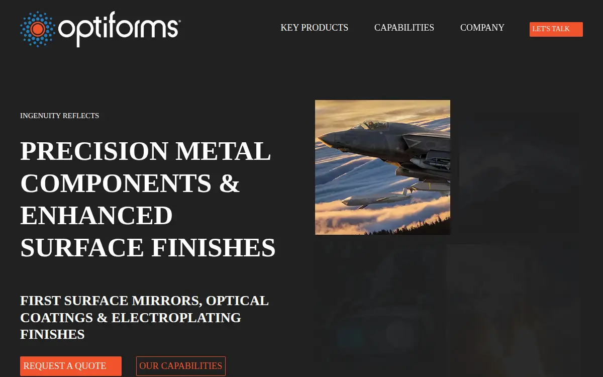 Homepage of Opti-forms, INC.