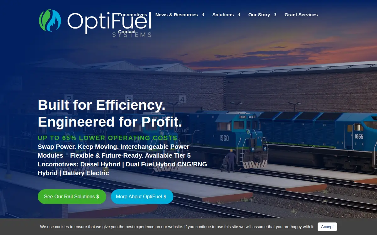 Homepage of Optifuel Systems LLC