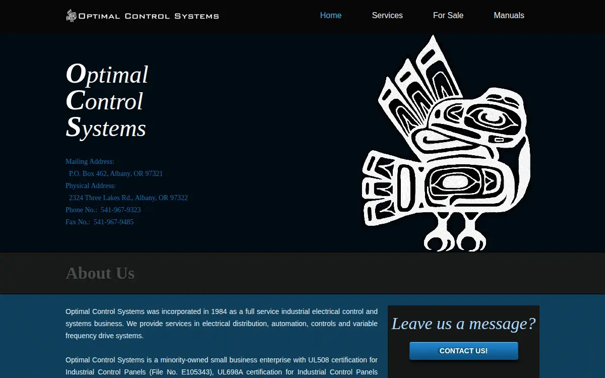 Homepage of Optimal Control Systems, INC.