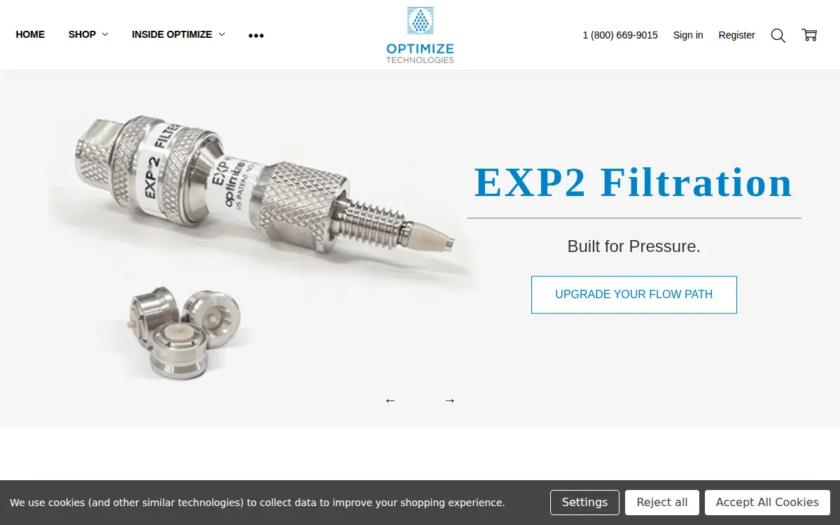 Homepage of Optimize Technologies, INC.