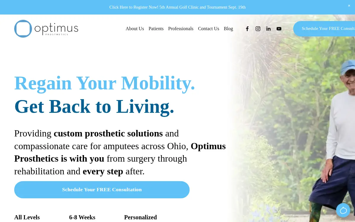 Homepage of Optimus LLC