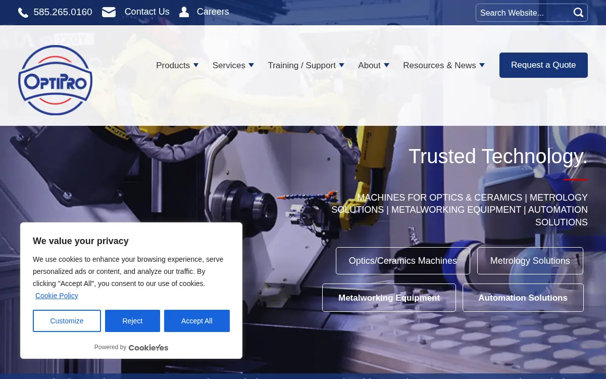 Homepage of Optipro Systems, LLC