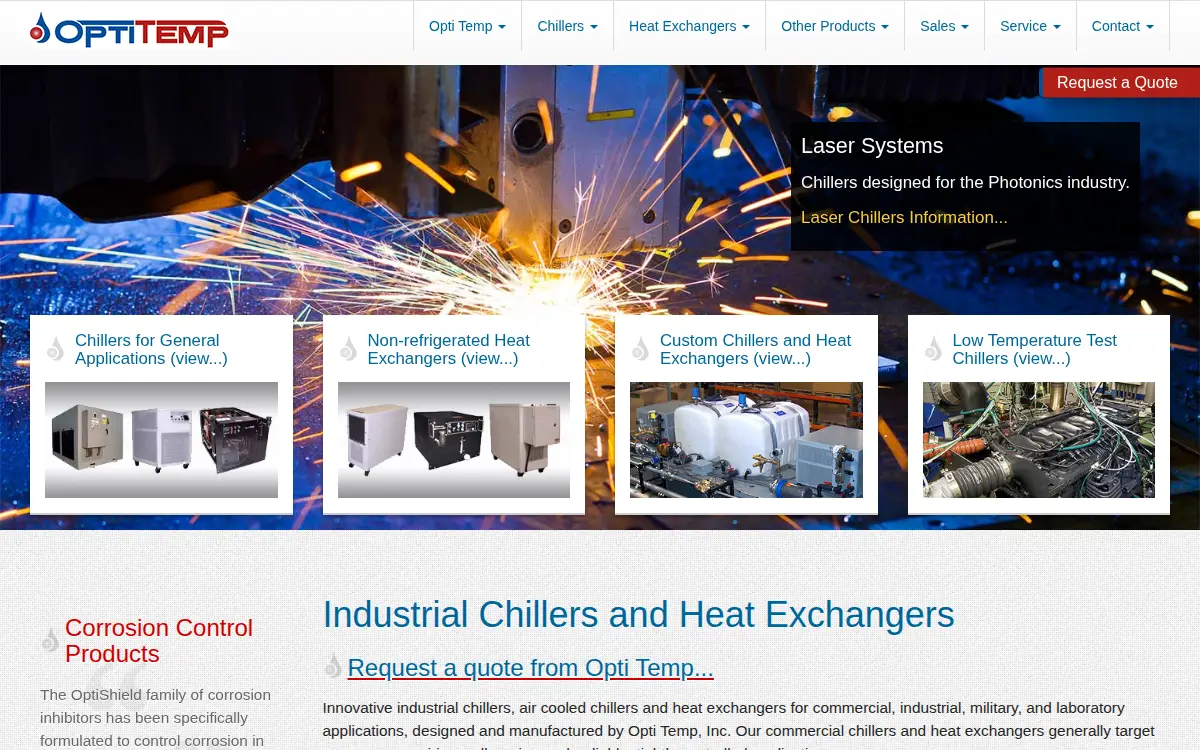 Homepage of Opti Temp INC
