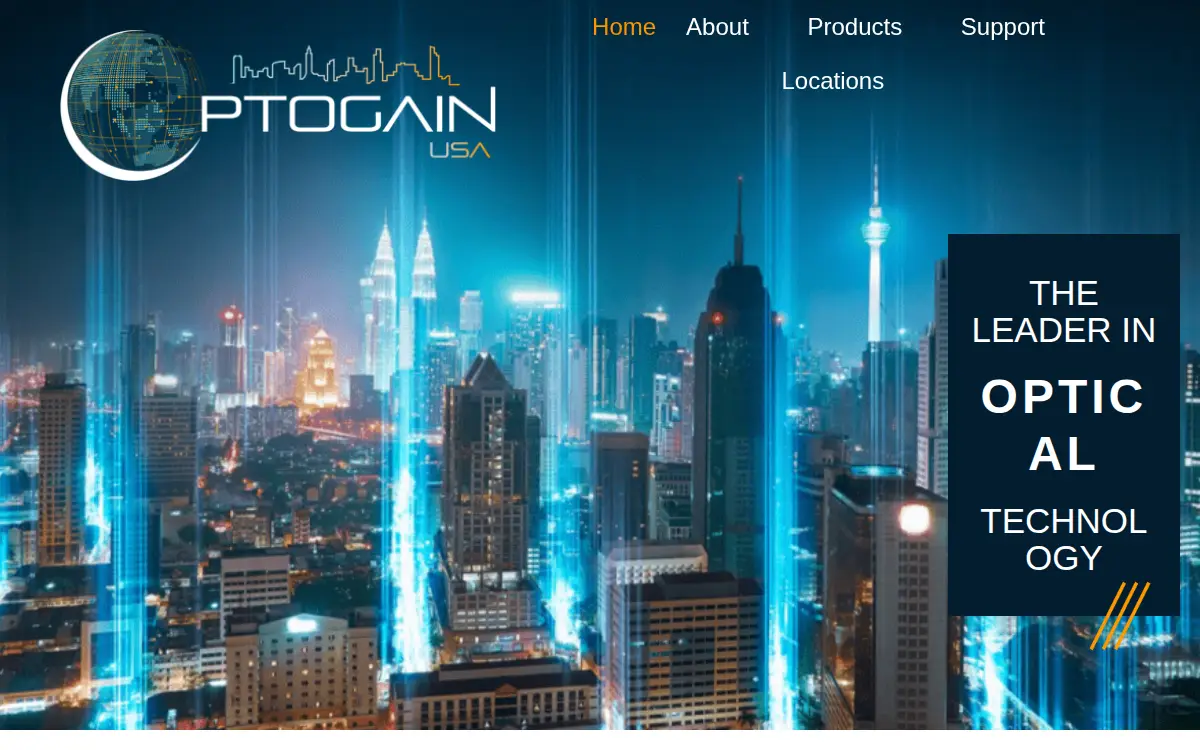 Homepage of Optogain USA INC