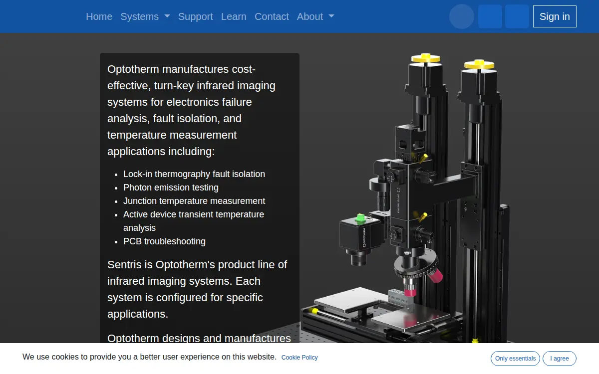 Homepage of Optotherm, INC.