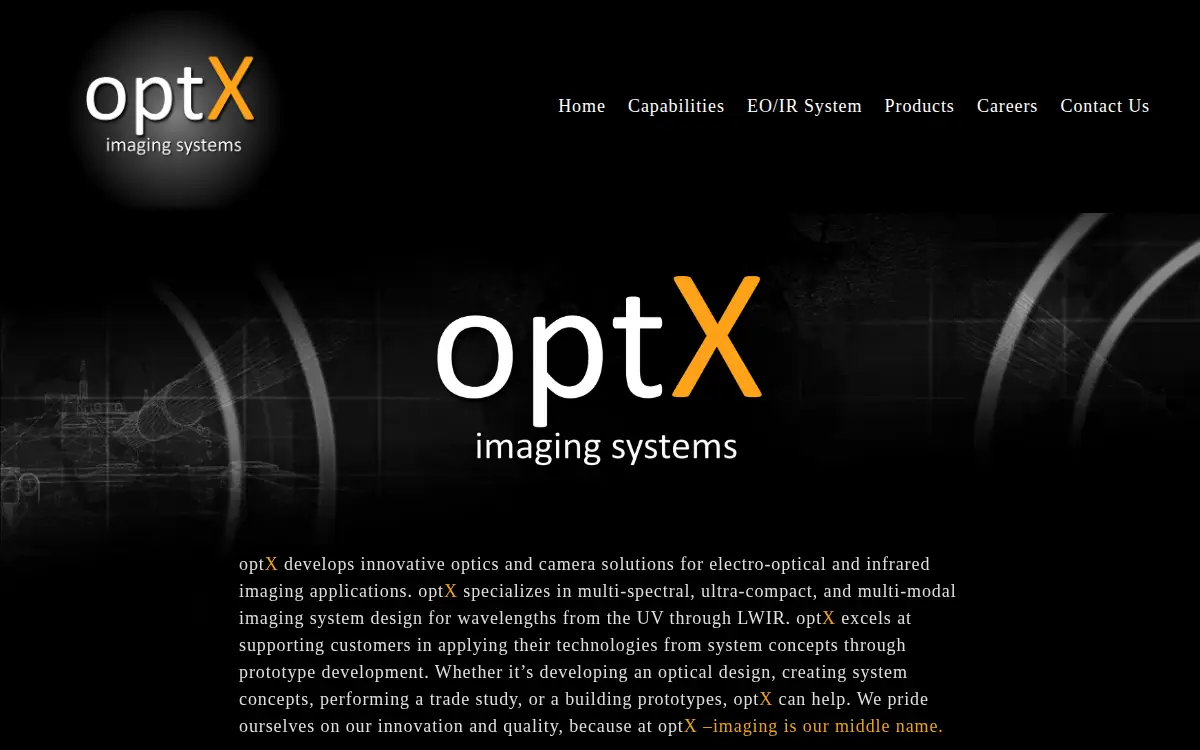Homepage of Optx Imaging Systems LLC