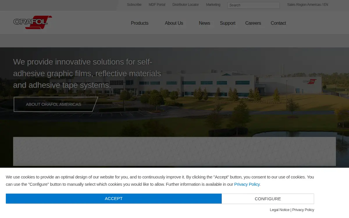 Homepage of Orafol Americas INC