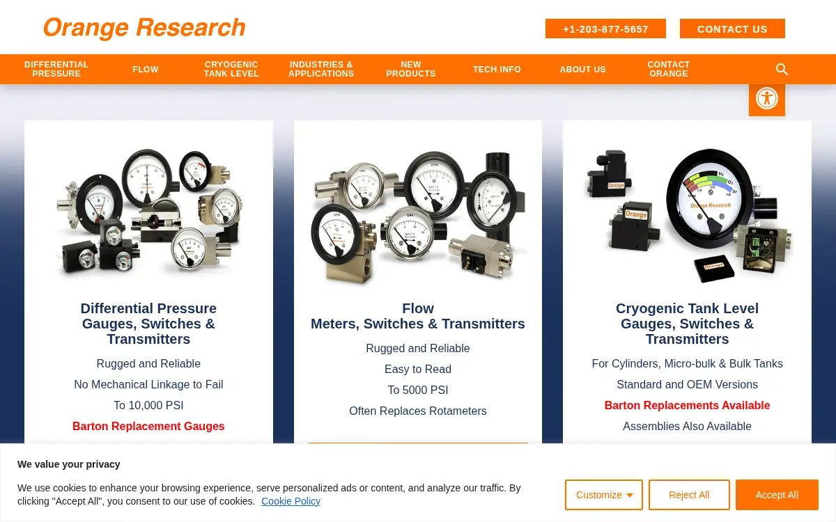 Homepage of Orange Research INC