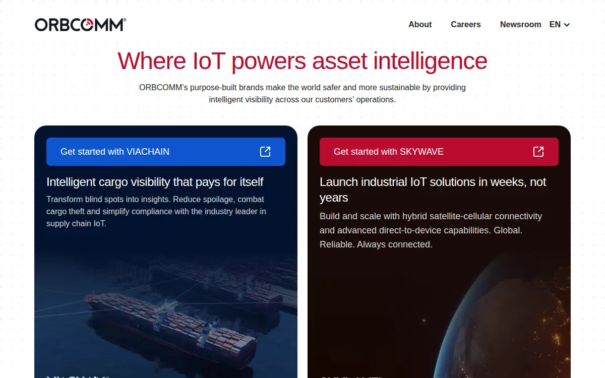 Homepage of Orbcomm, INC