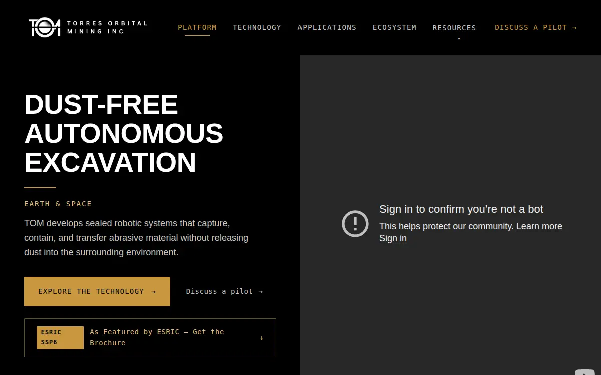 Homepage of Torres Orbital Mining INC