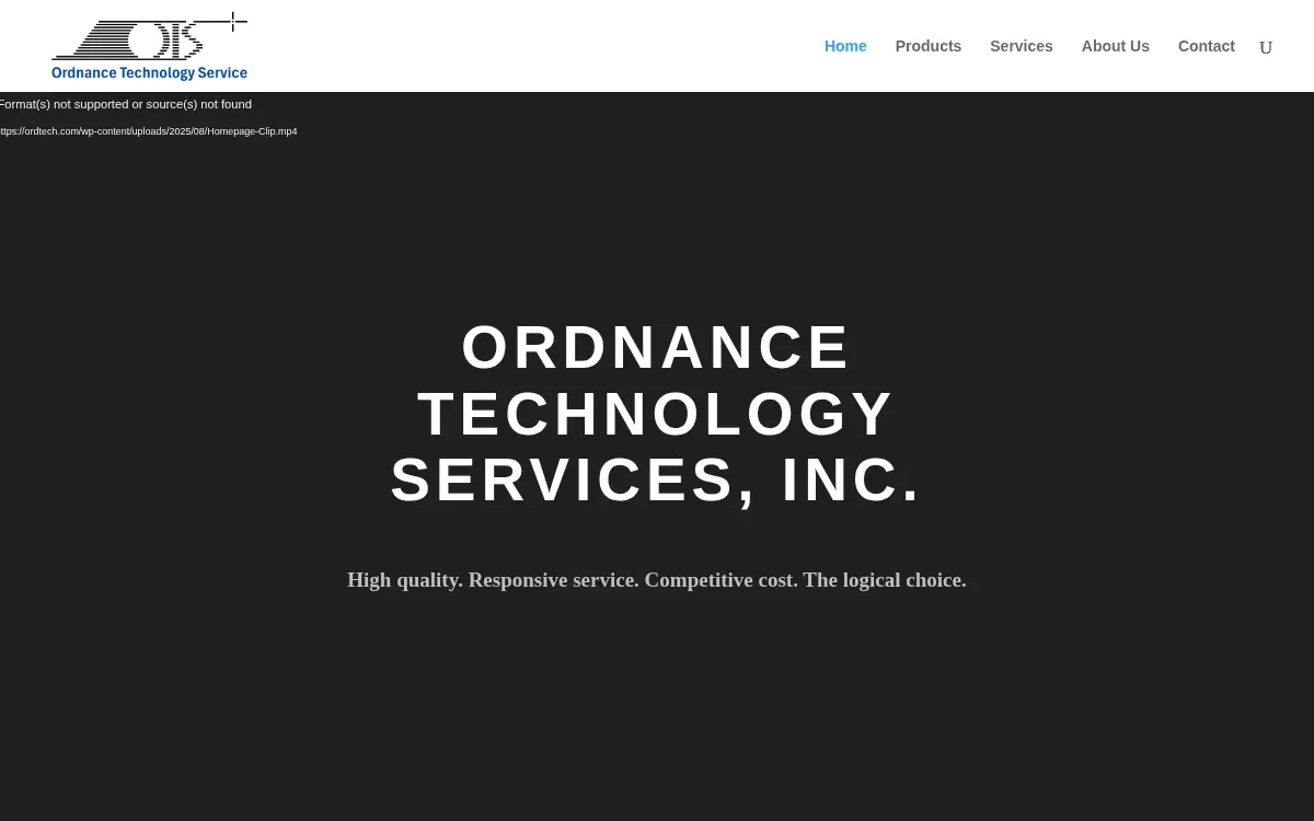 Homepage of Ordnance Technology Service, INC.