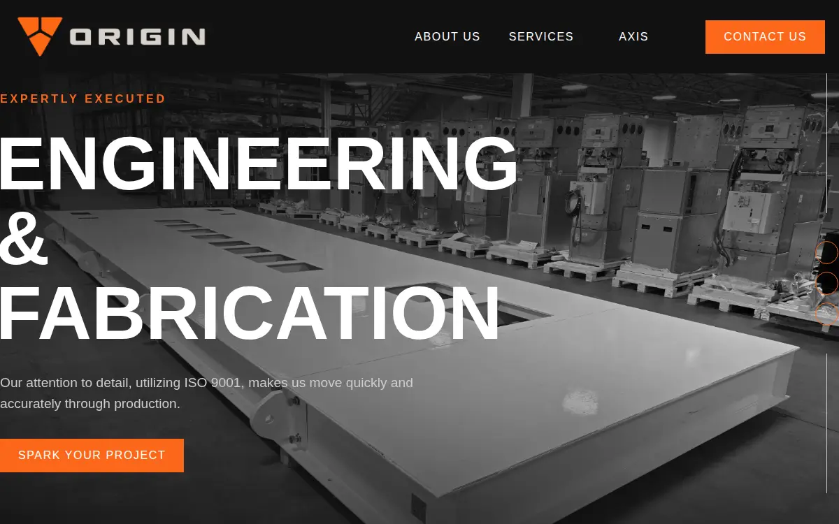 Homepage of Origin Engineering LLC