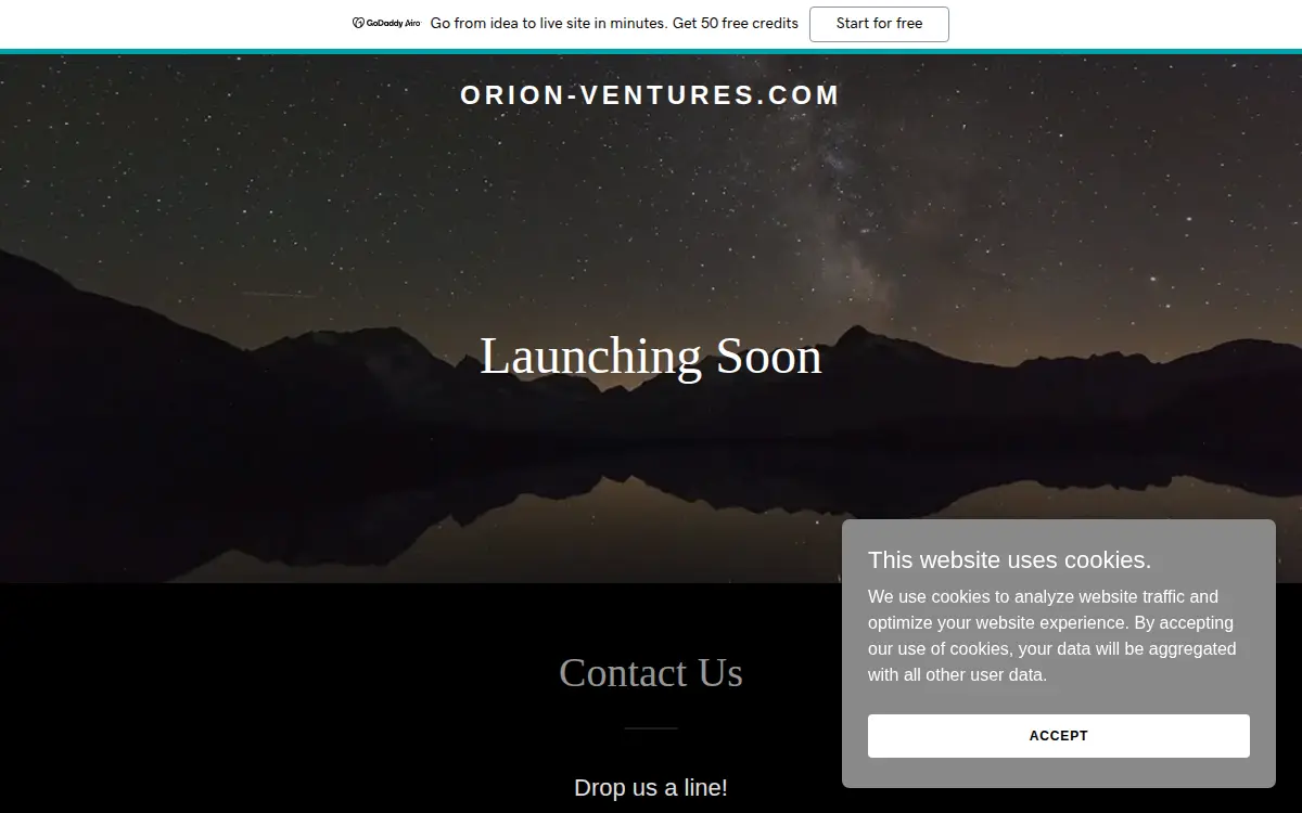 Homepage of Orion Ventures LLC