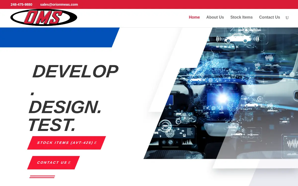 Homepage of Orion Measurement Solutions, INC
