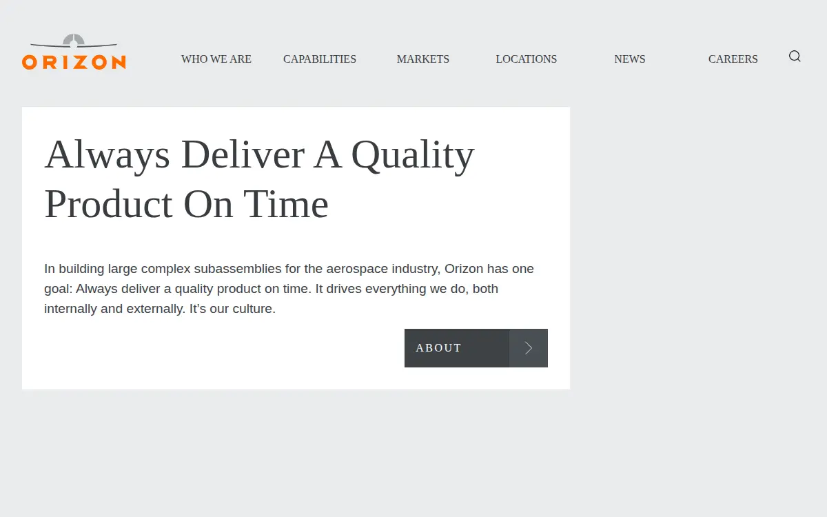 Homepage of Orizon Aerostructures - Nkc LLC
