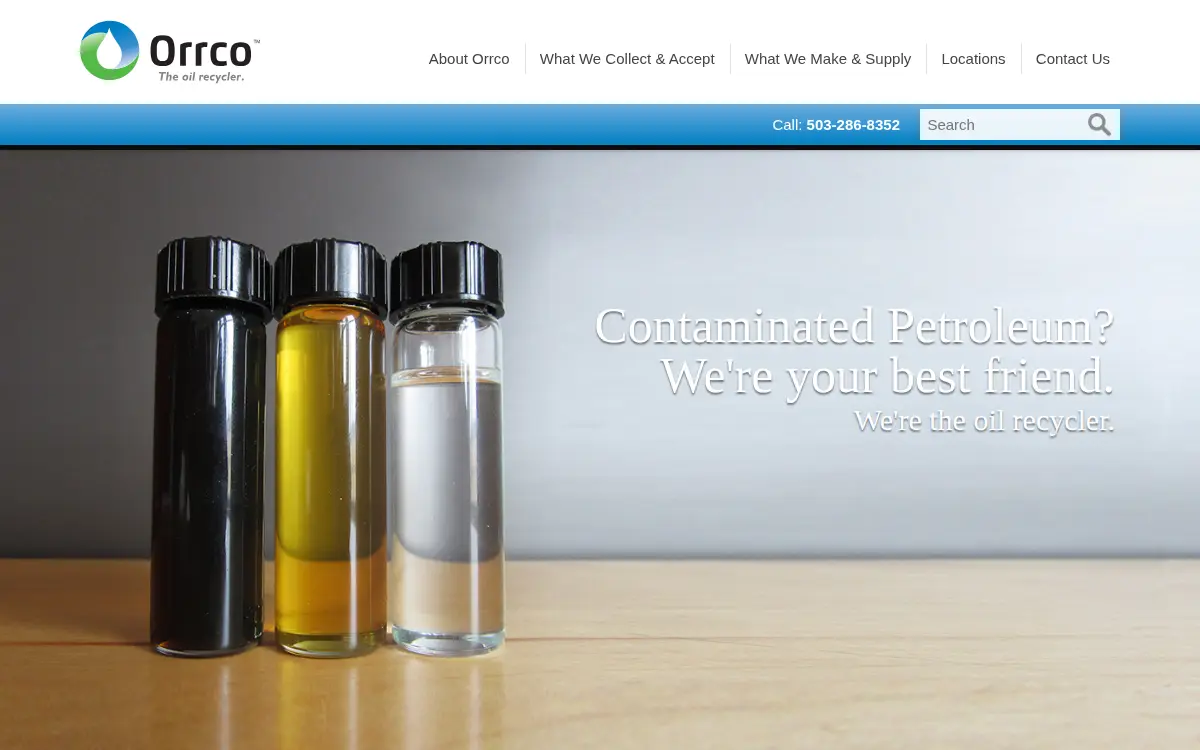 Homepage of Oil Re-refining Company INC.