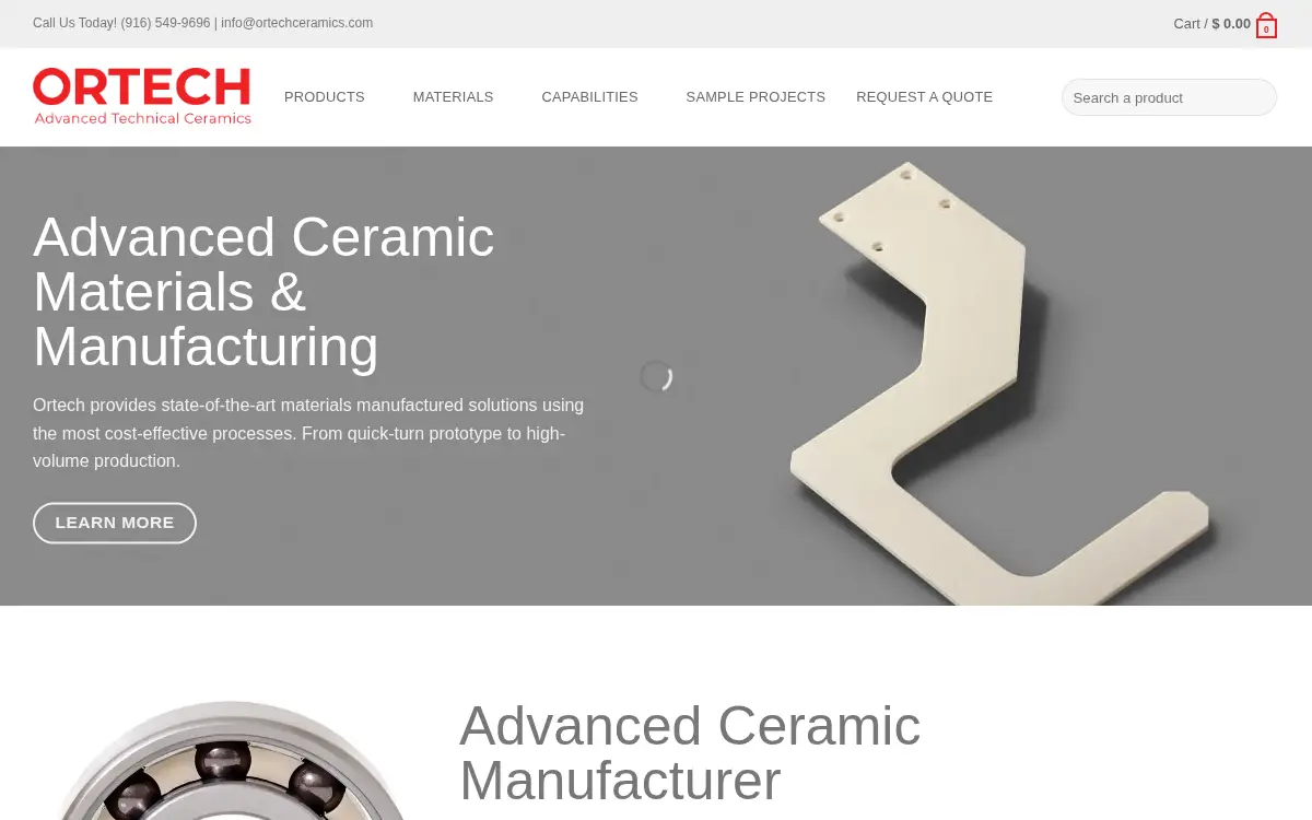 Homepage of Ortech, INC.