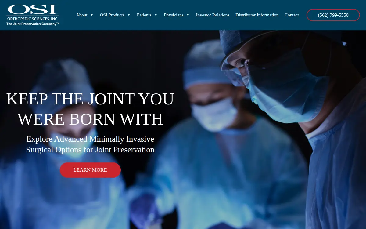 Homepage of Orthopedic Sciences, INC