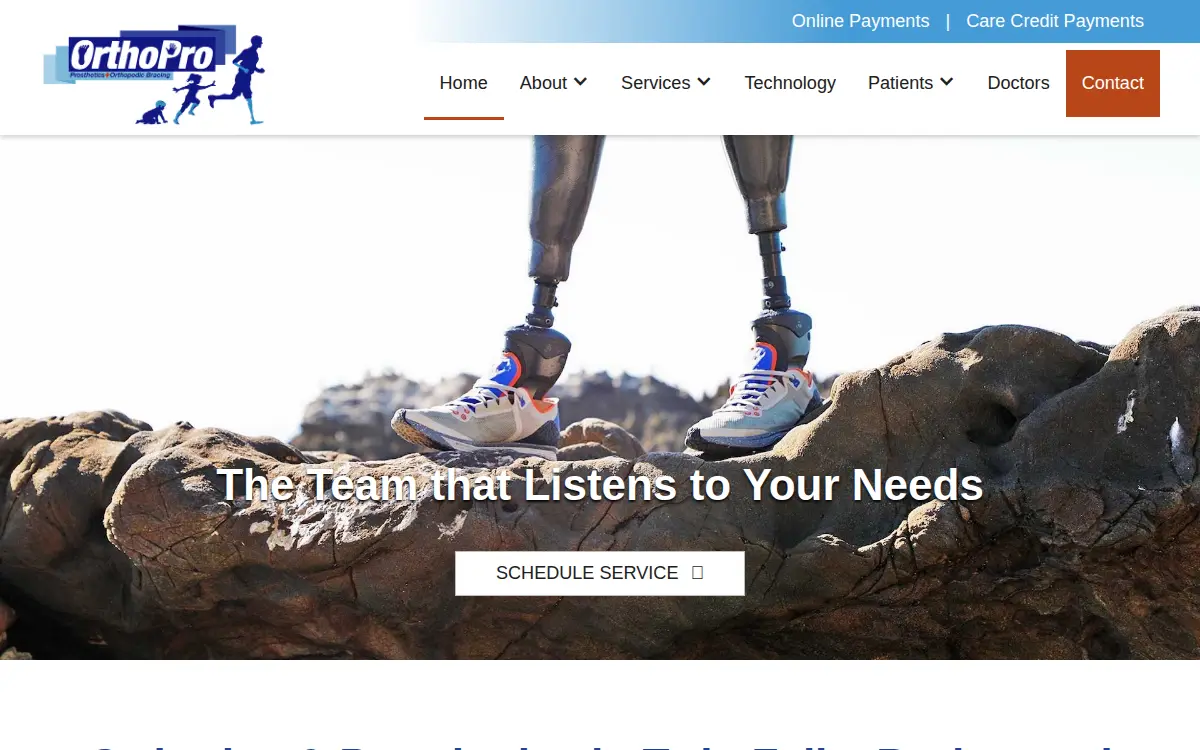 Homepage of Orthopro of Twin Falls INC