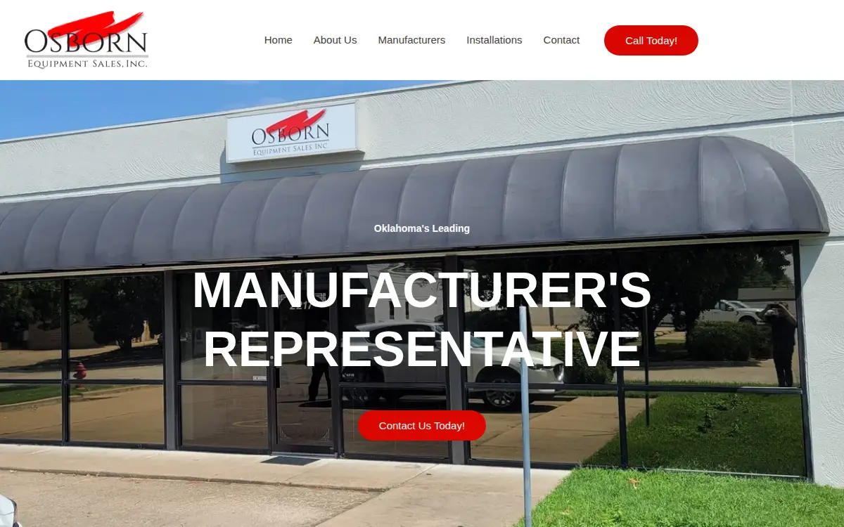 Homepage of Osborn Equipment Sales, INC.