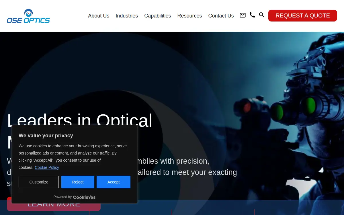 Homepage of Optical Sourcing Experts, INC.