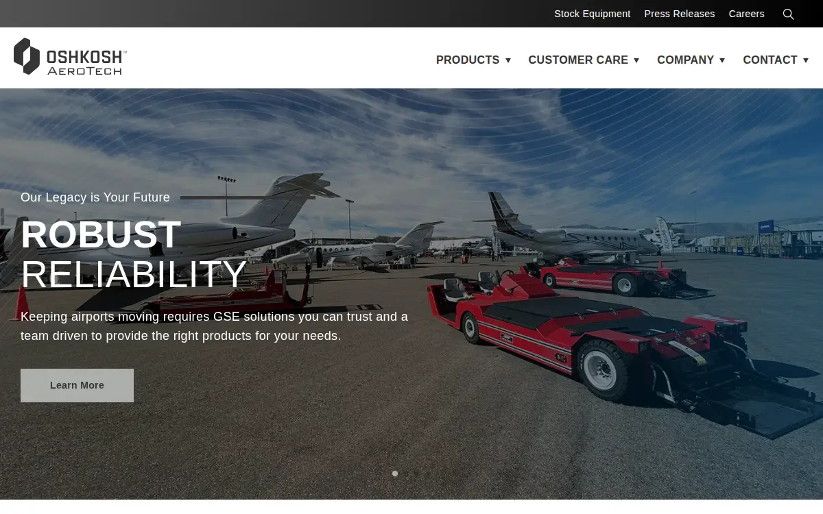 Homepage of Oshkosh Aerotech, LLC