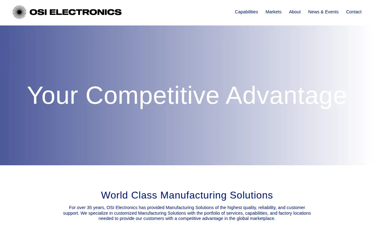 Homepage of Osi Electronics, INC.