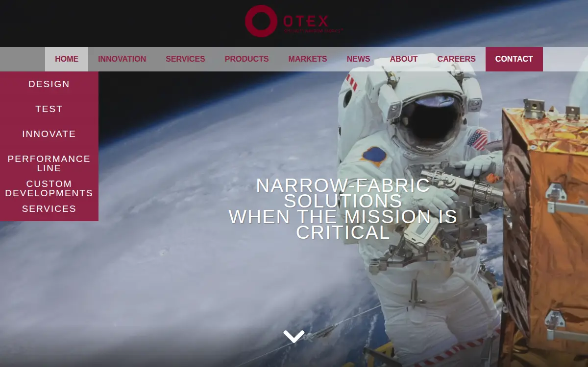 Homepage of Otex Specialty Narrow Fabrics INC