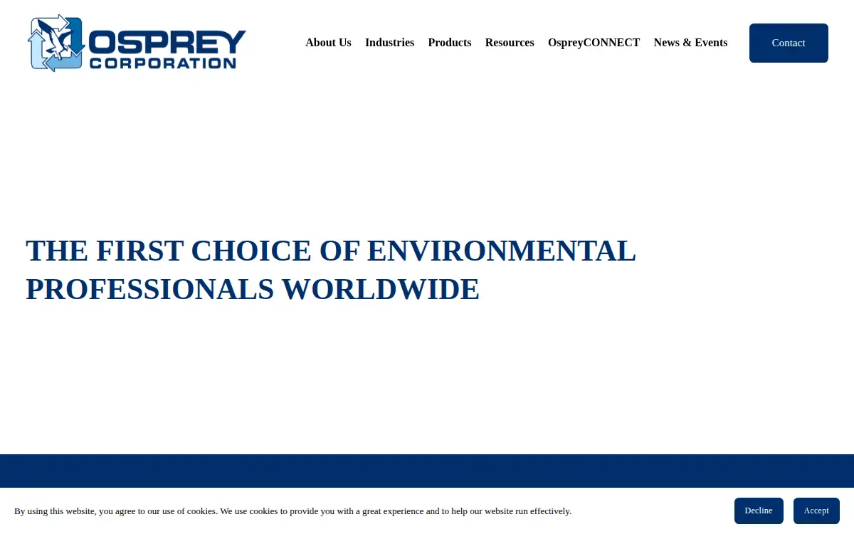 Homepage of Osprey Corporation