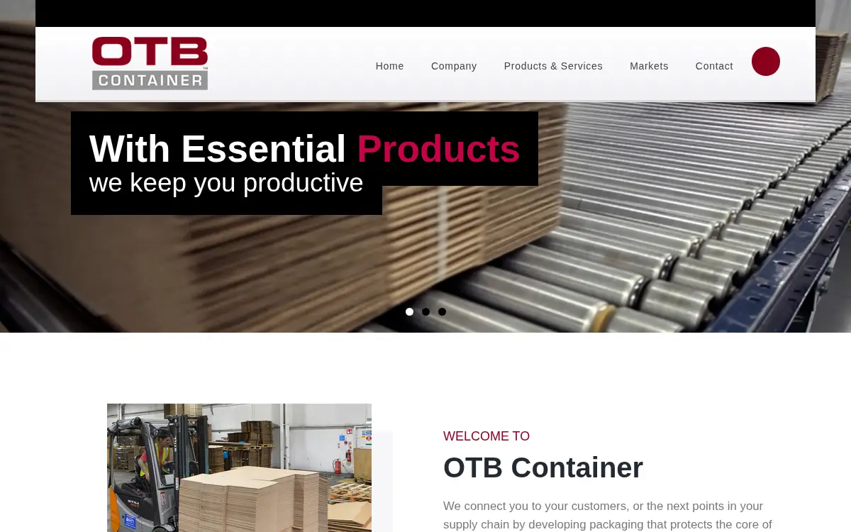 Homepage of Otb Container, LLC