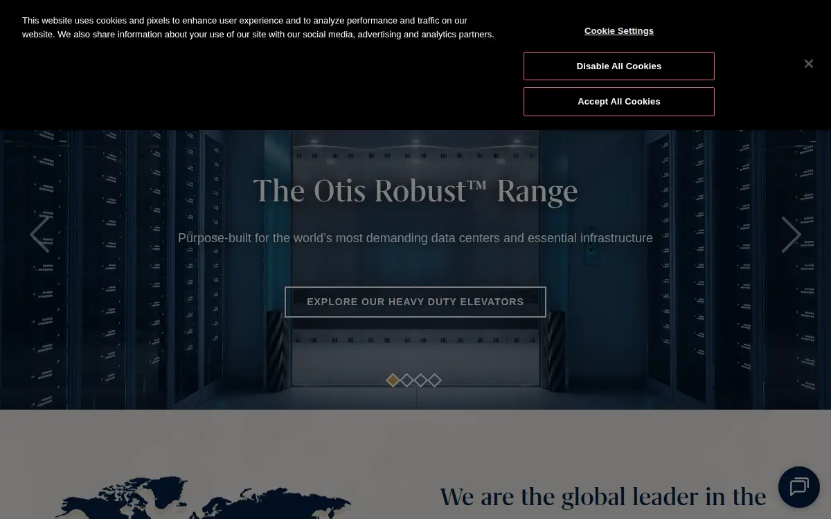 Homepage of Otis Elevator Company