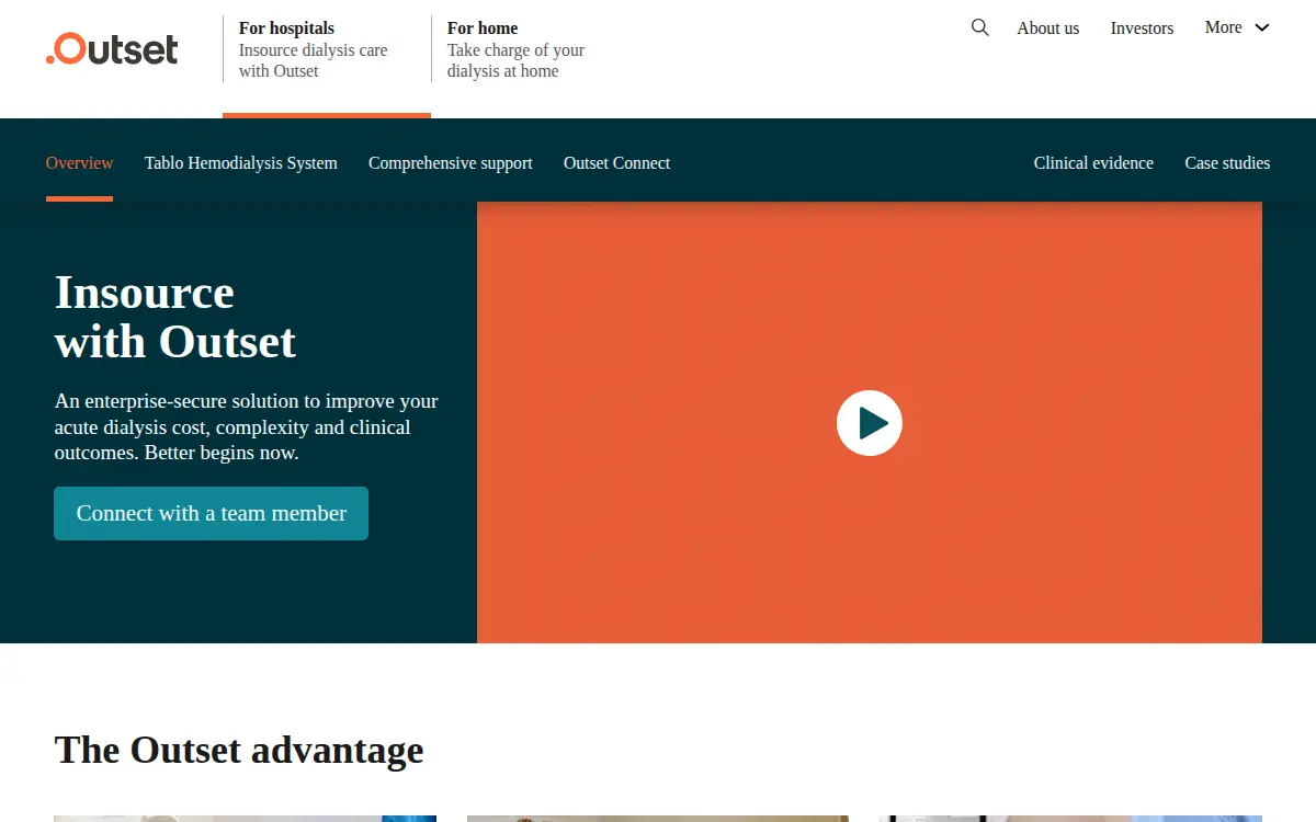 Homepage of Outset Medical, INC.