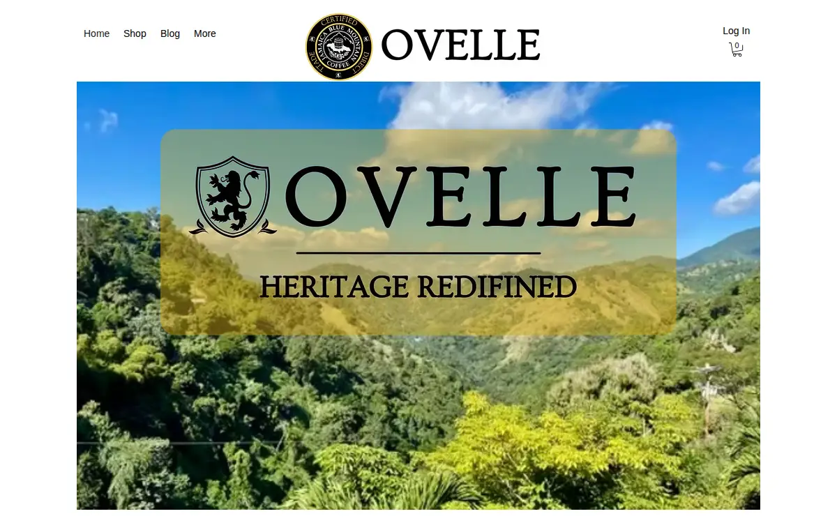 Homepage of Ovelle Coffee LLC