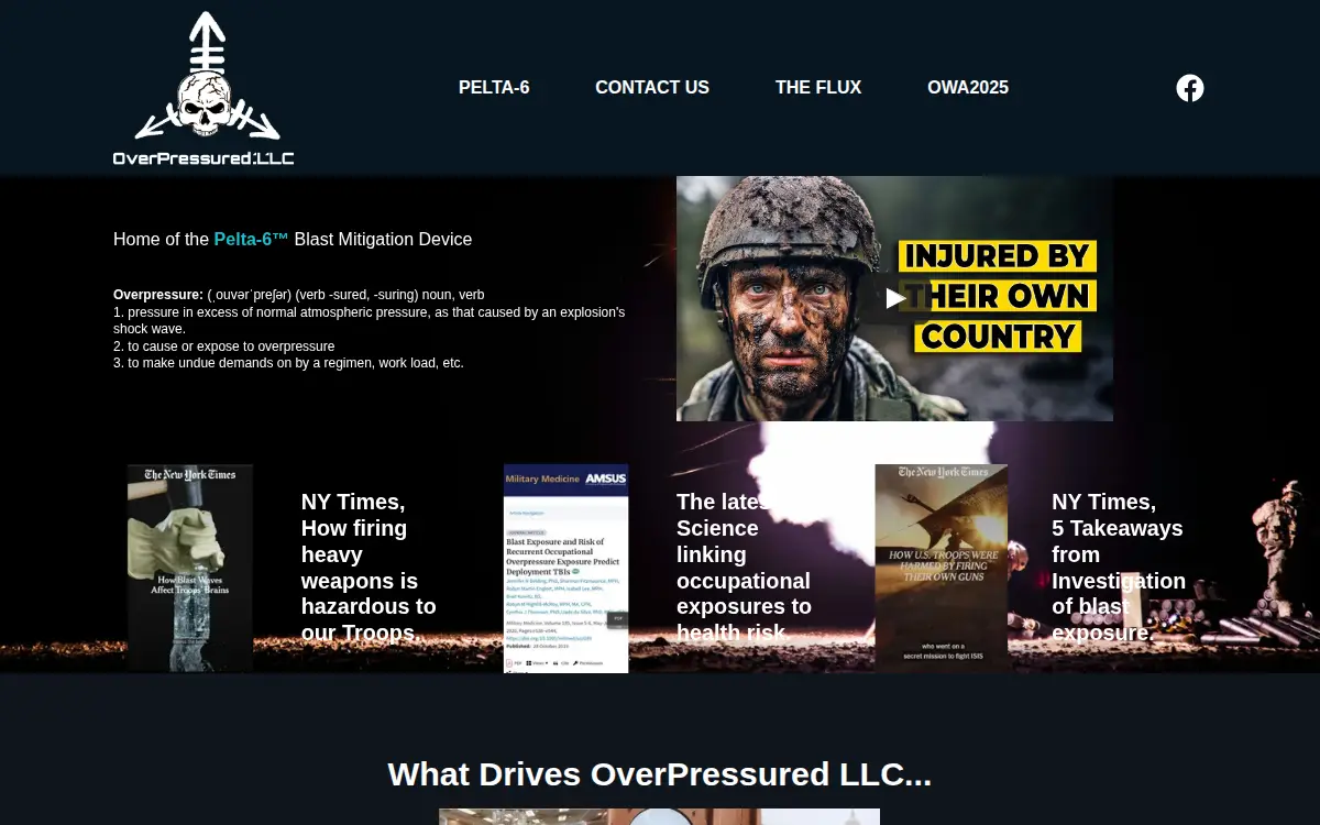 Homepage of Overpressured LLC