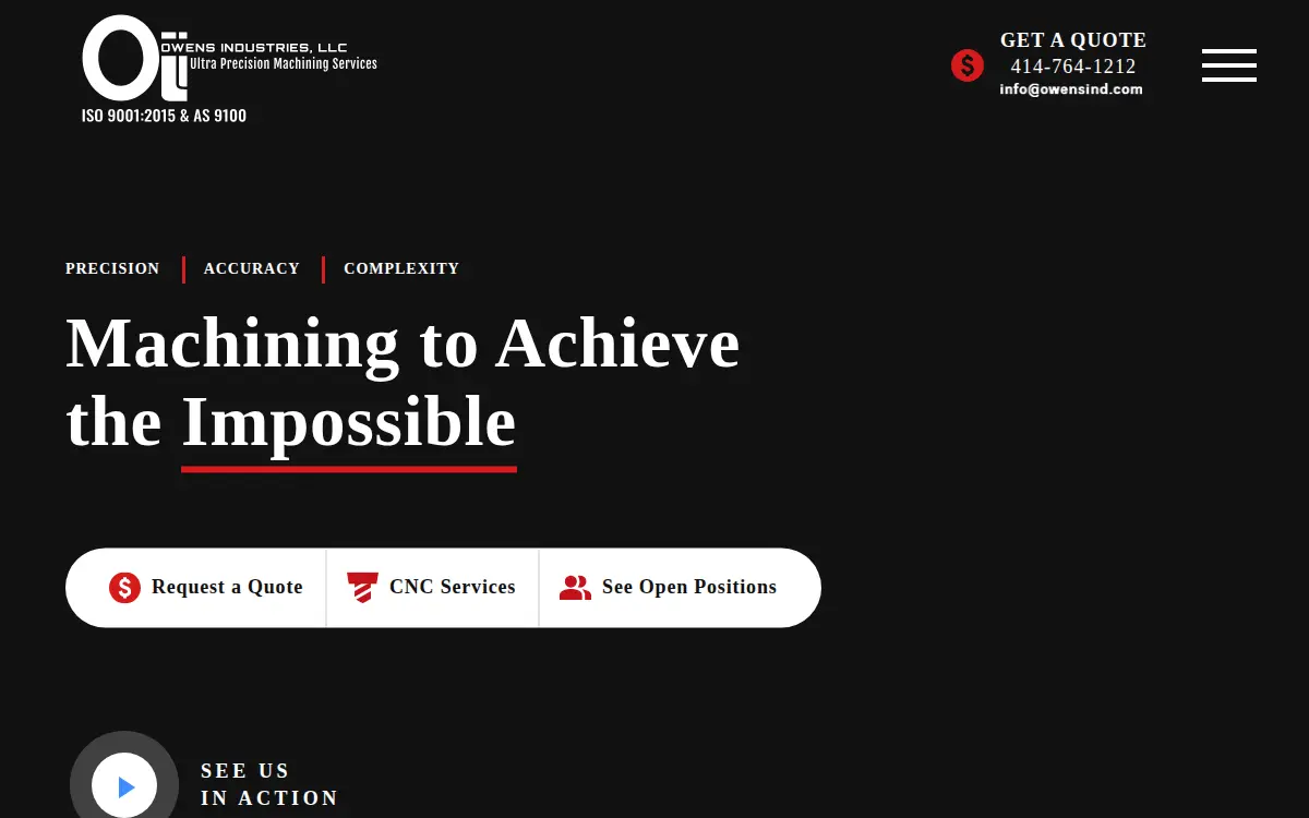 Homepage of Owens Industries, LLC