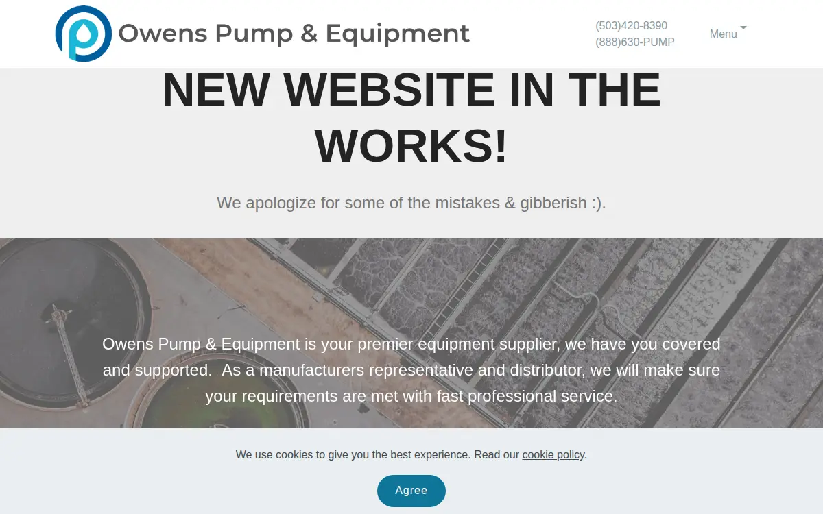 Homepage of Owens Pump & Equipment LLC
