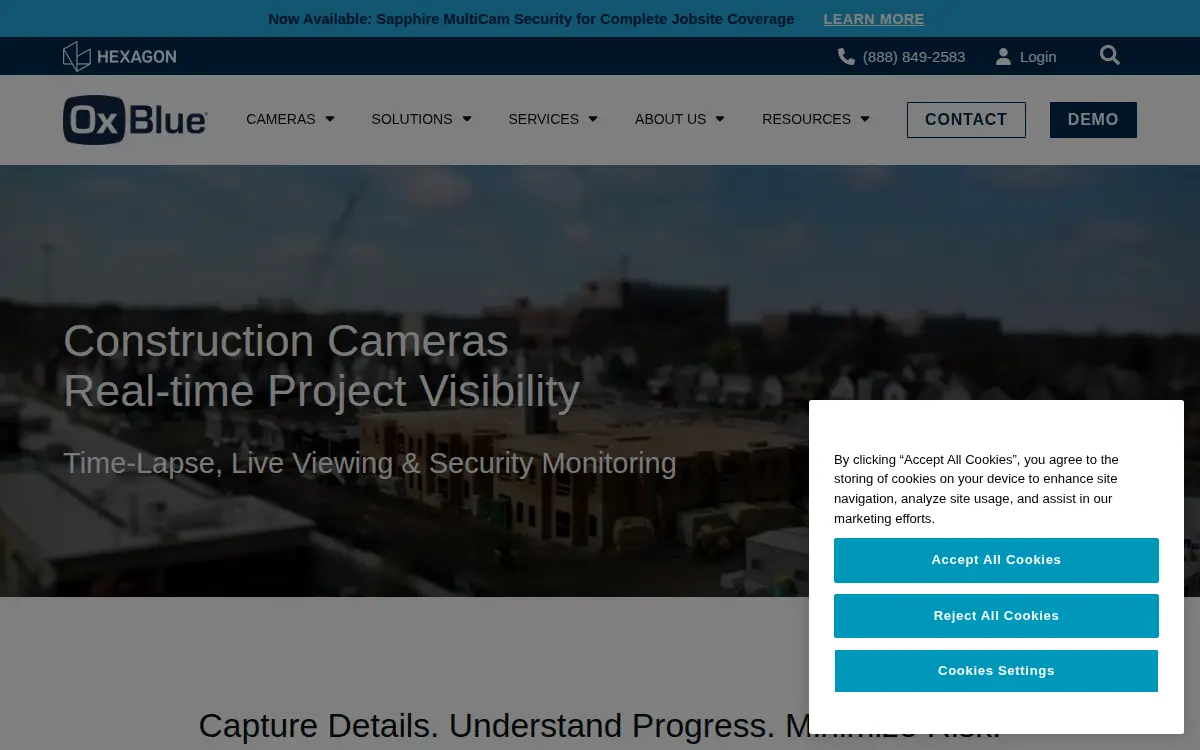 Homepage of Oxblue LLC